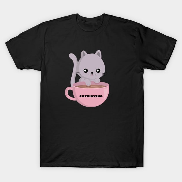 Catpuccino - Cat Pun T-Shirt by Allthingspunny